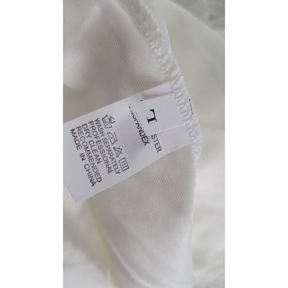 Lace Mesh Sheer V Neck Spaghetti Strap Midi Dress Sz L - Picture 8 of 10